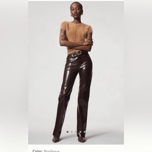 Joe's Jeans Dark Brown Faux Leather Straight Leg Pants